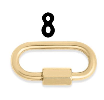 18K Gold PVD Carabiner Clasp, Durable Luxury Connector for Necklace or Bracelet, Perfect Jewelry Making Gift 8-Classic - 21mm