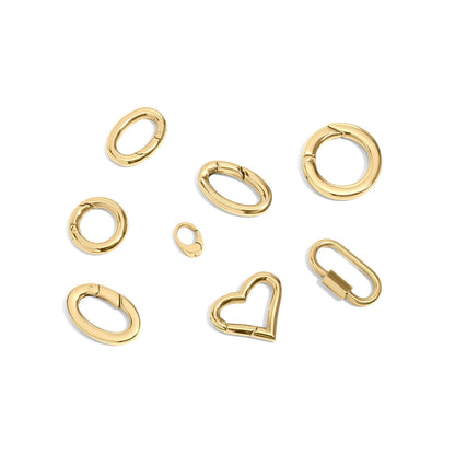 18K Gold PVD Carabiner Clasp, Durable Luxury Connector for Necklace or Bracelet, Perfect Jewelry Making Gift