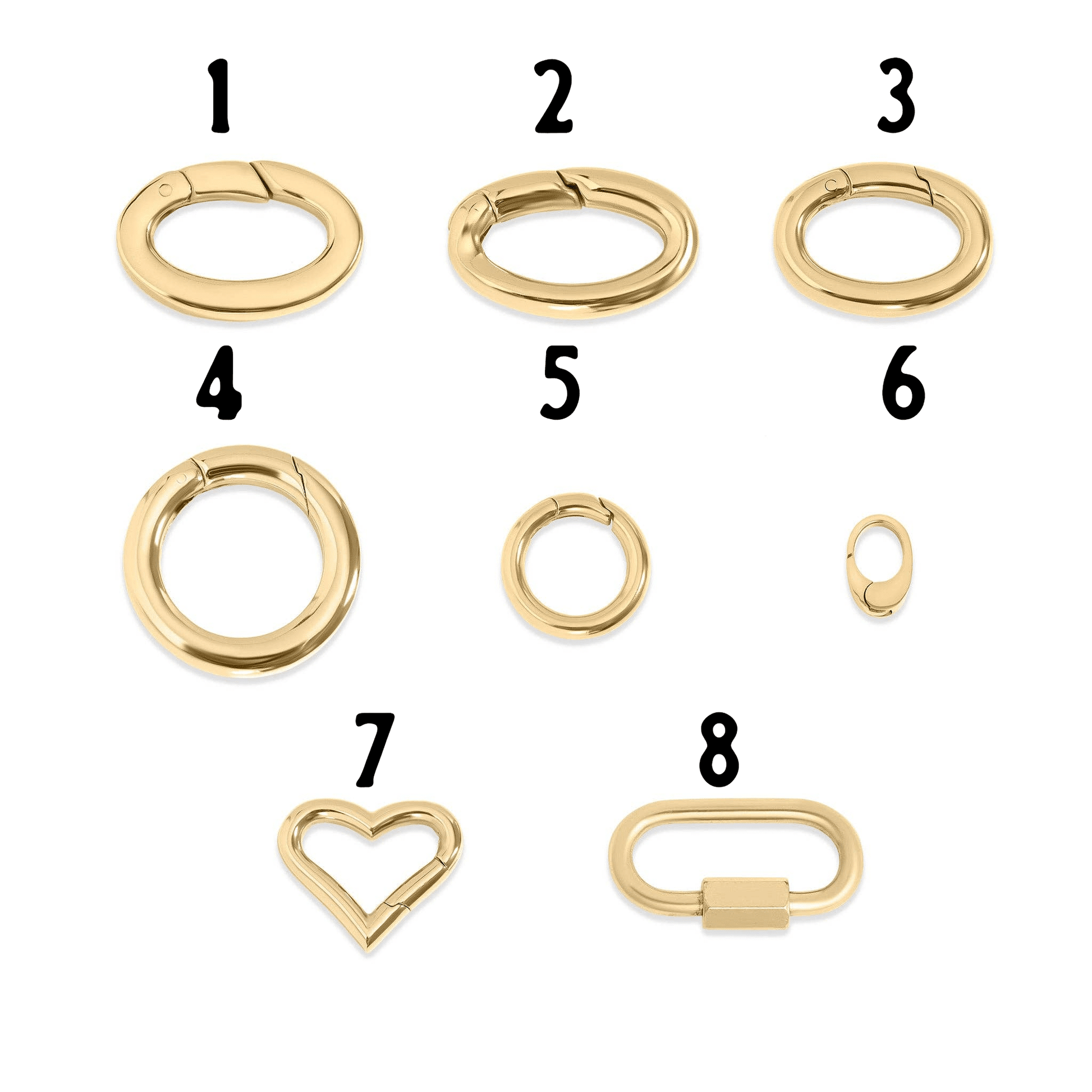18K Gold PVD Carabiner Clasp, Durable Luxury Connector for Necklace or Bracelet, Perfect Jewelry Making Gift - Nifty Decor & More