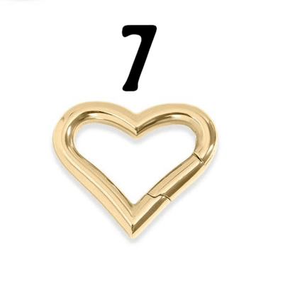 18K Gold PVD Carabiner Clasp, Durable Luxury Connector for Necklace or Bracelet, Perfect Jewelry Making Gift 7-Small Heart - 20mm