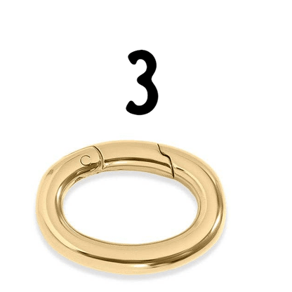 18K Gold PVD Carabiner Clasp, Durable Luxury Connector for Necklace or Bracelet, Perfect Jewelry Making Gift 3-Oval 18mm