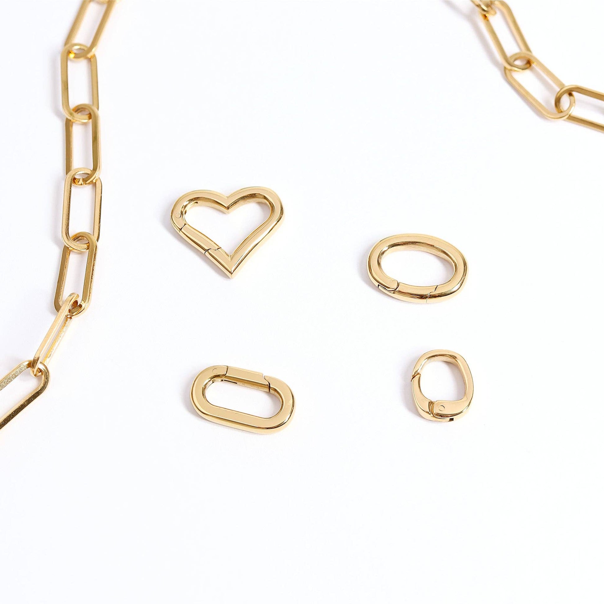 18K Gold PVD Carabiner Clasp, Durable Luxury Connector for Necklace or Bracelet, Perfect Jewelry Making Gift - Nifty Decor & More