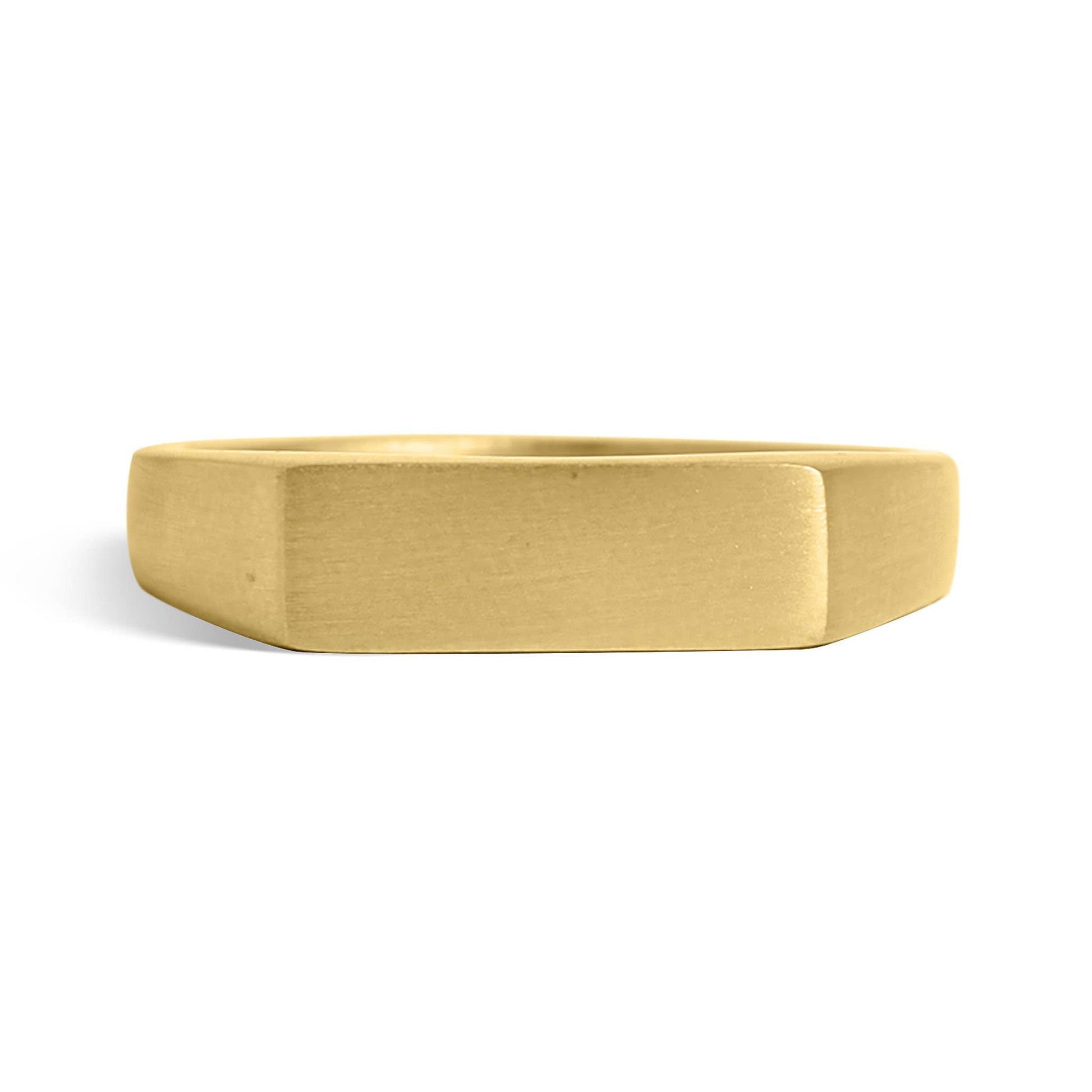 18k Gold PVD Coated Stainless Steel Blank Engravable Horizontal Rectangle Signet Ring
