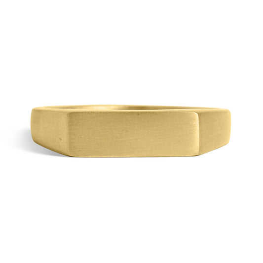 18k Gold PVD Coated Stainless Steel Blank Engravable Horizontal Rectangle Signet Ring