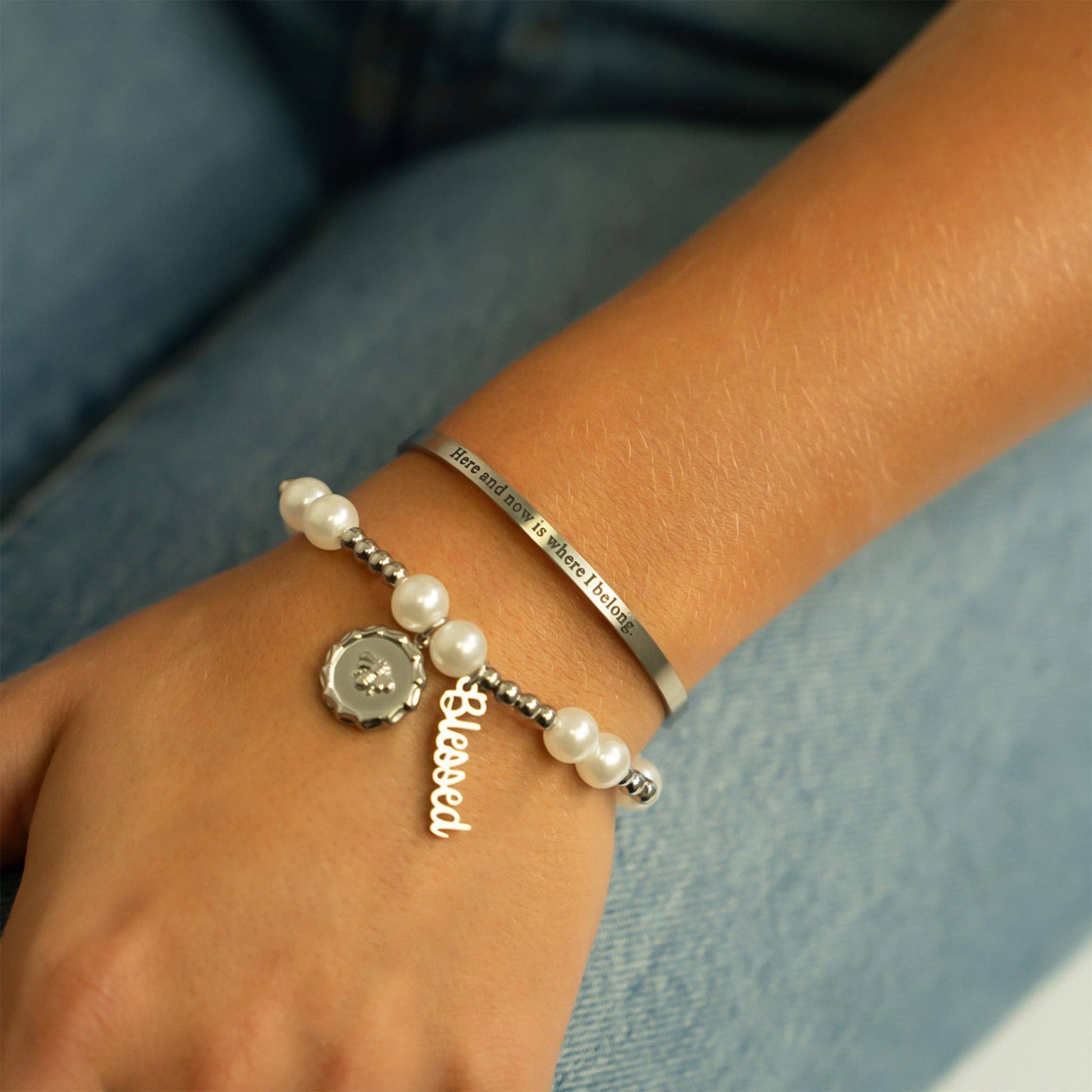 18K Gold PVD Stainless Steel Blessed Charm