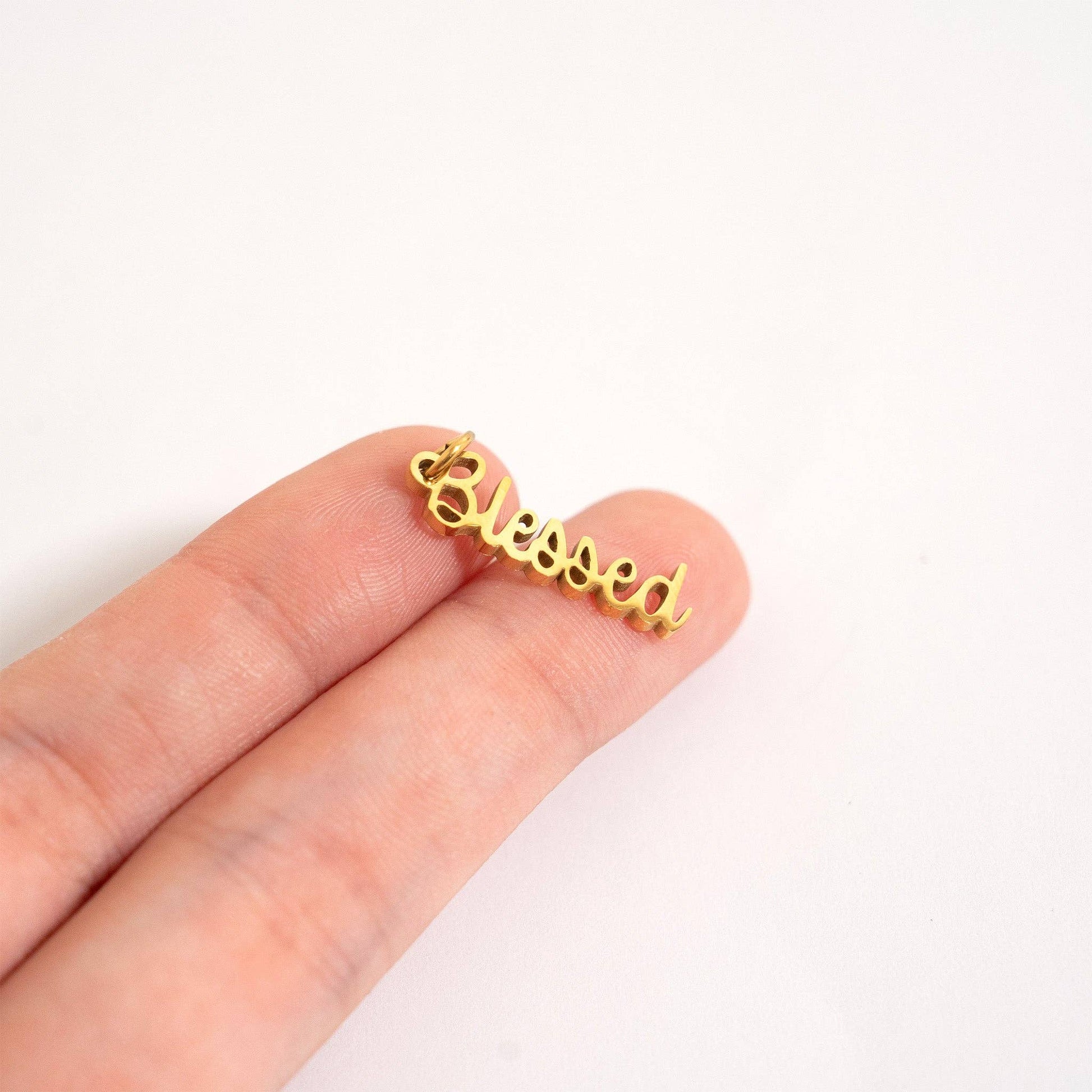 18K Gold PVD Stainless Steel Blessed Charm - Nifty Decor & More