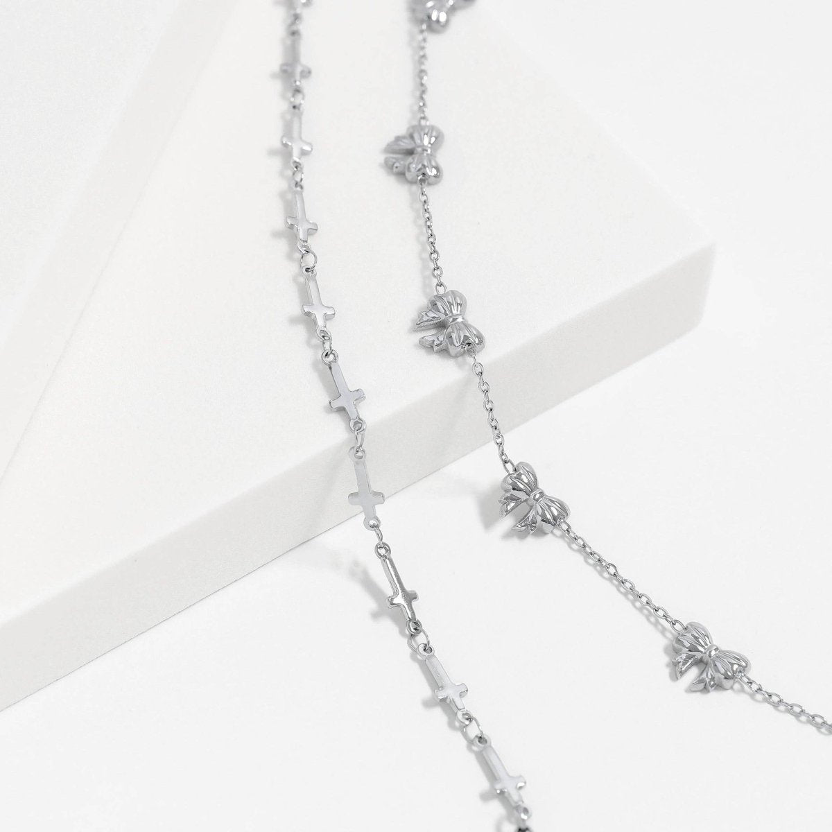18K Gold PVD Stainless Steel Cross Chain Bracelet - Nifty Decor & More