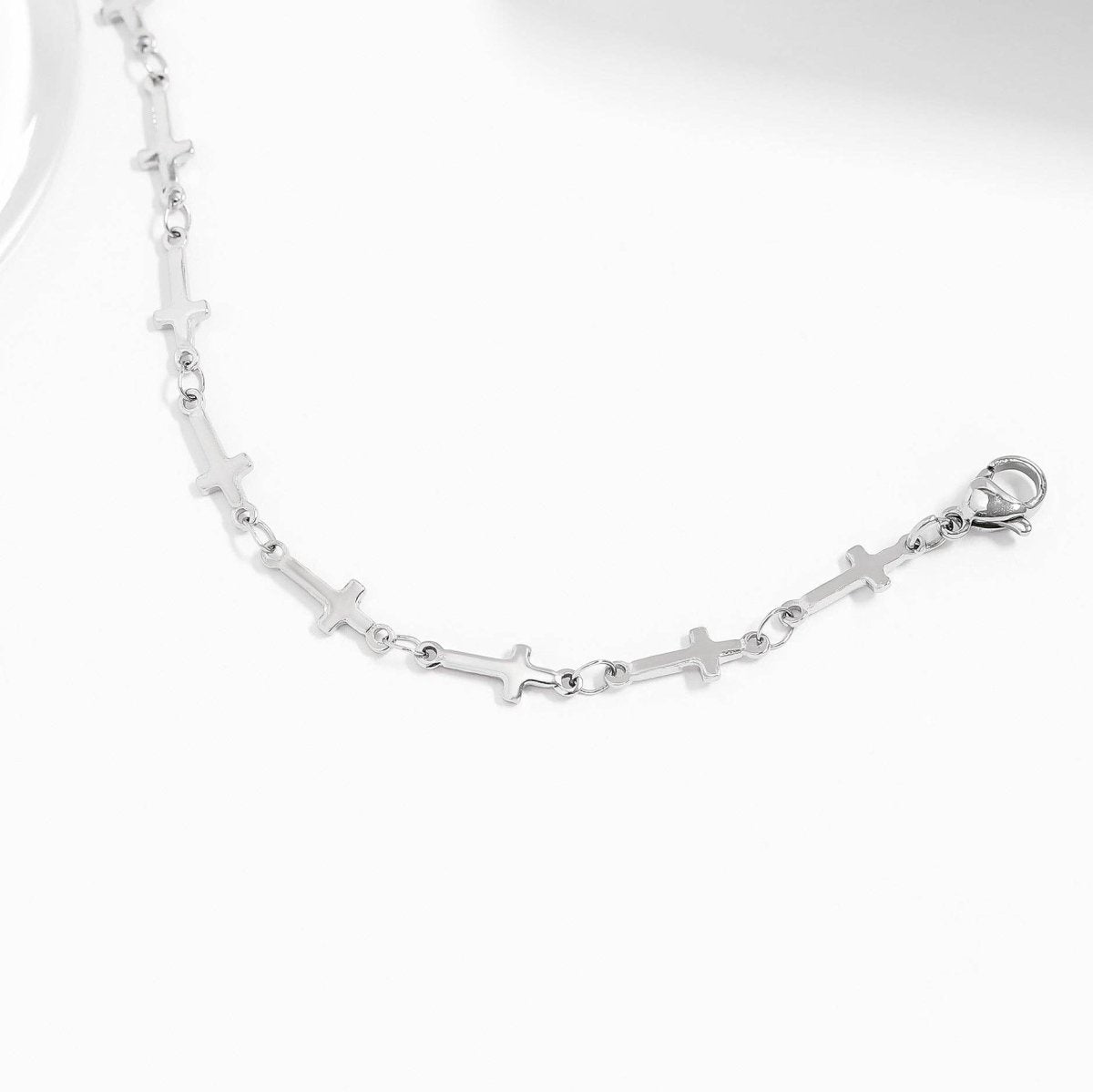 18K Gold PVD Stainless Steel Cross Chain Bracelet - Nifty Decor & More