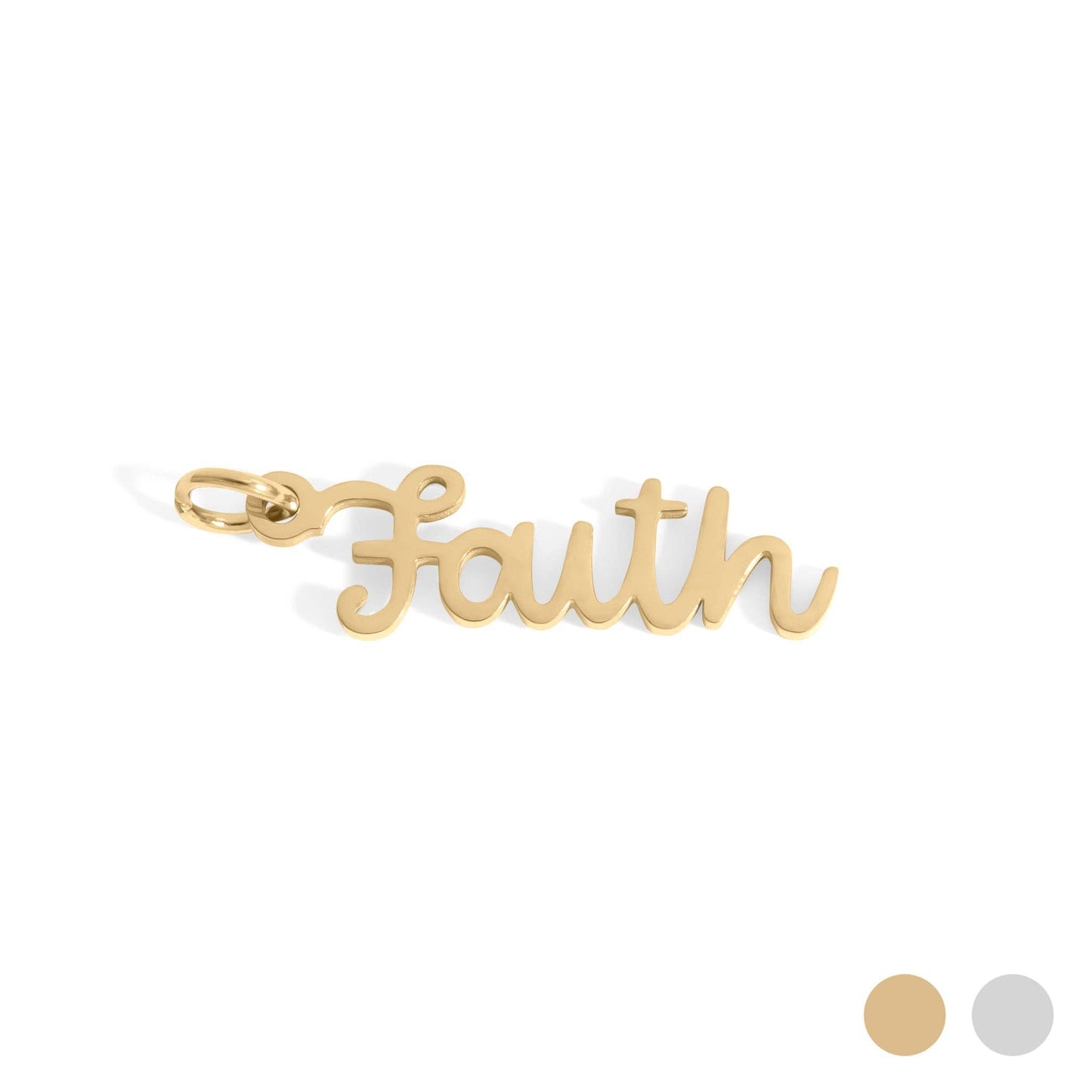 18K Gold PVD Stainless Steel Faith Charm Gold
