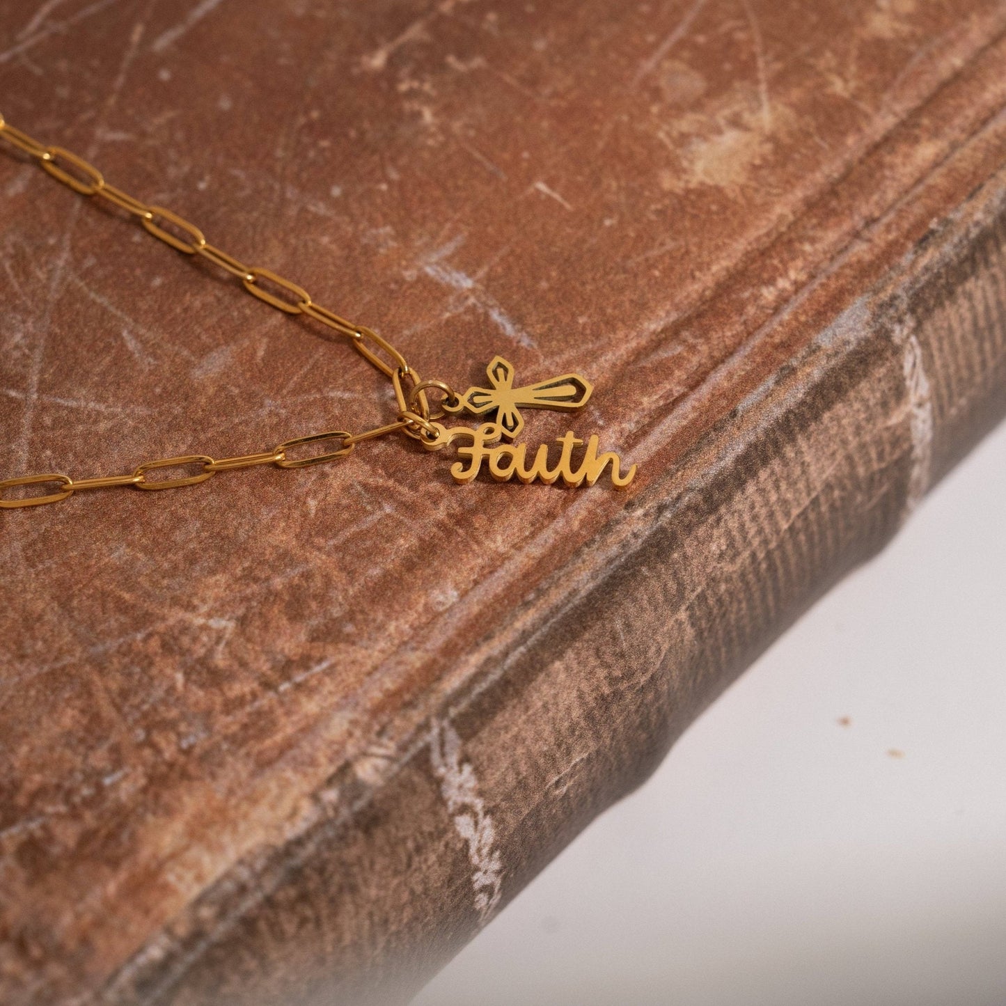 18K Gold PVD Stainless Steel Faith Charm - Nifty Decor & More