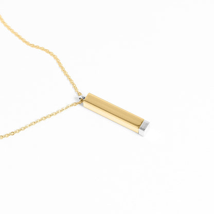18K Gold PVD Stainless Steel Hidden Message Sliding Blank Bar Necklace - Nifty Decor & More