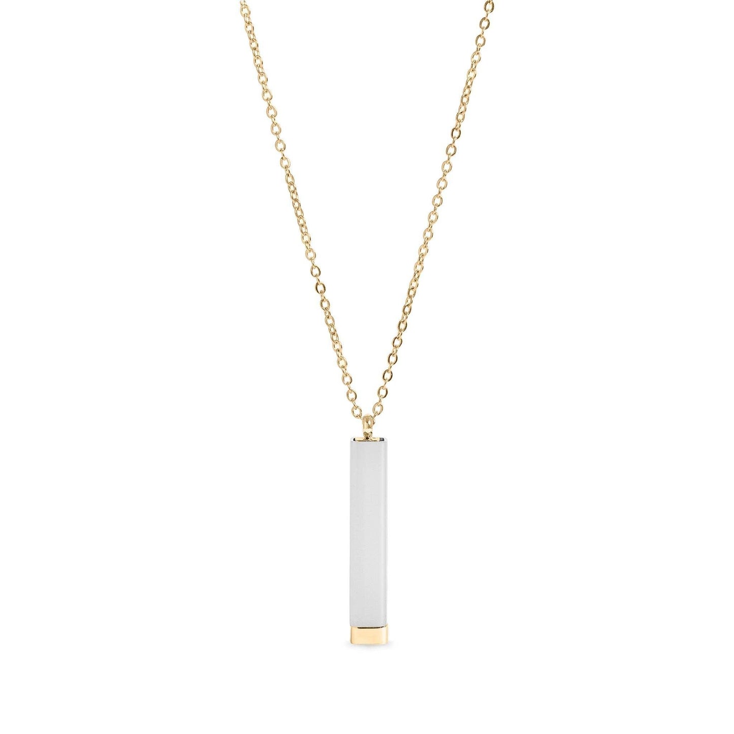 18K Gold PVD Stainless Steel Hidden Message Sliding Blank Bar Necklace - Nifty Decor & More