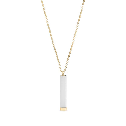 18K Gold PVD Stainless Steel Hidden Message Sliding Blank Bar Necklace - Nifty Decor & More