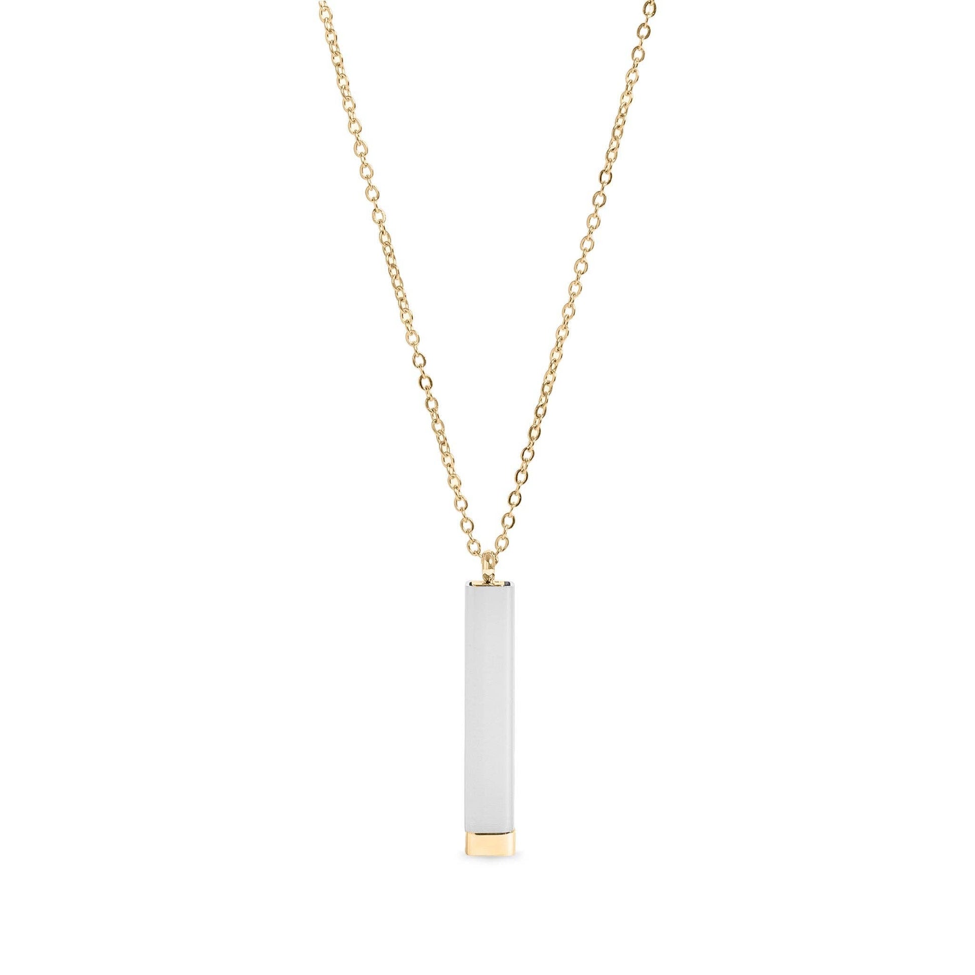 18K Gold PVD Stainless Steel Hidden Message Sliding Blank Bar Necklace - Nifty Decor & More