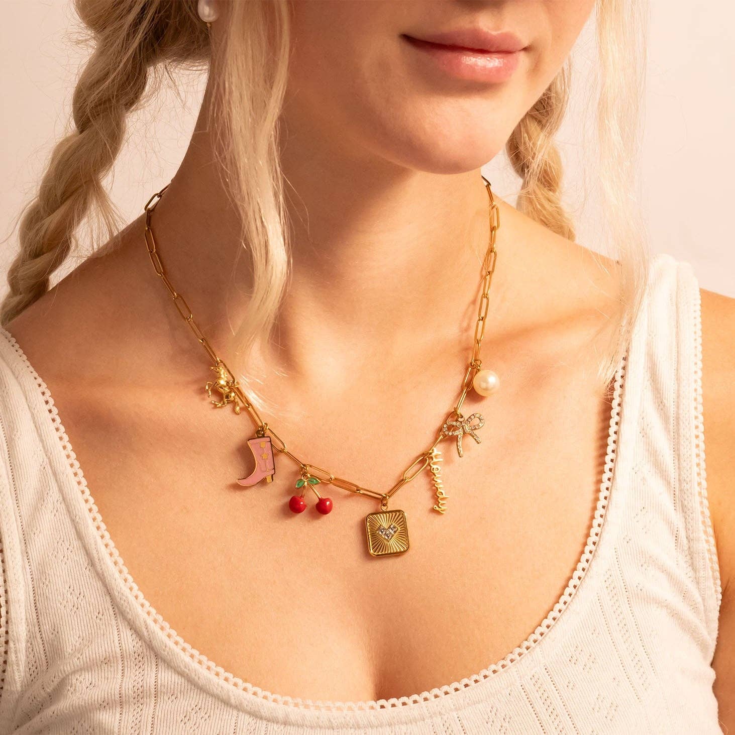 18K Gold PVD Stainless Steel Howdy Charm