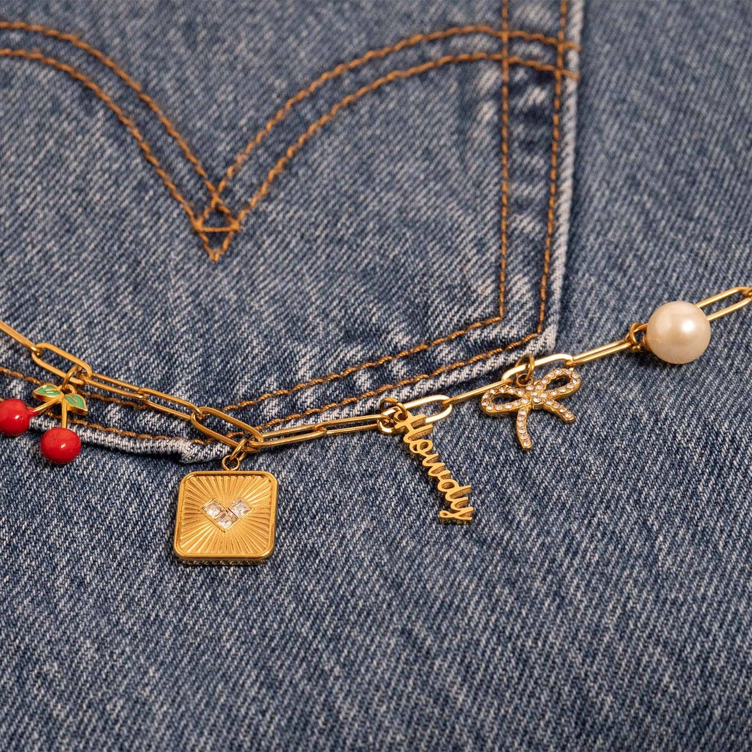 18K Gold PVD Stainless Steel Howdy Charm