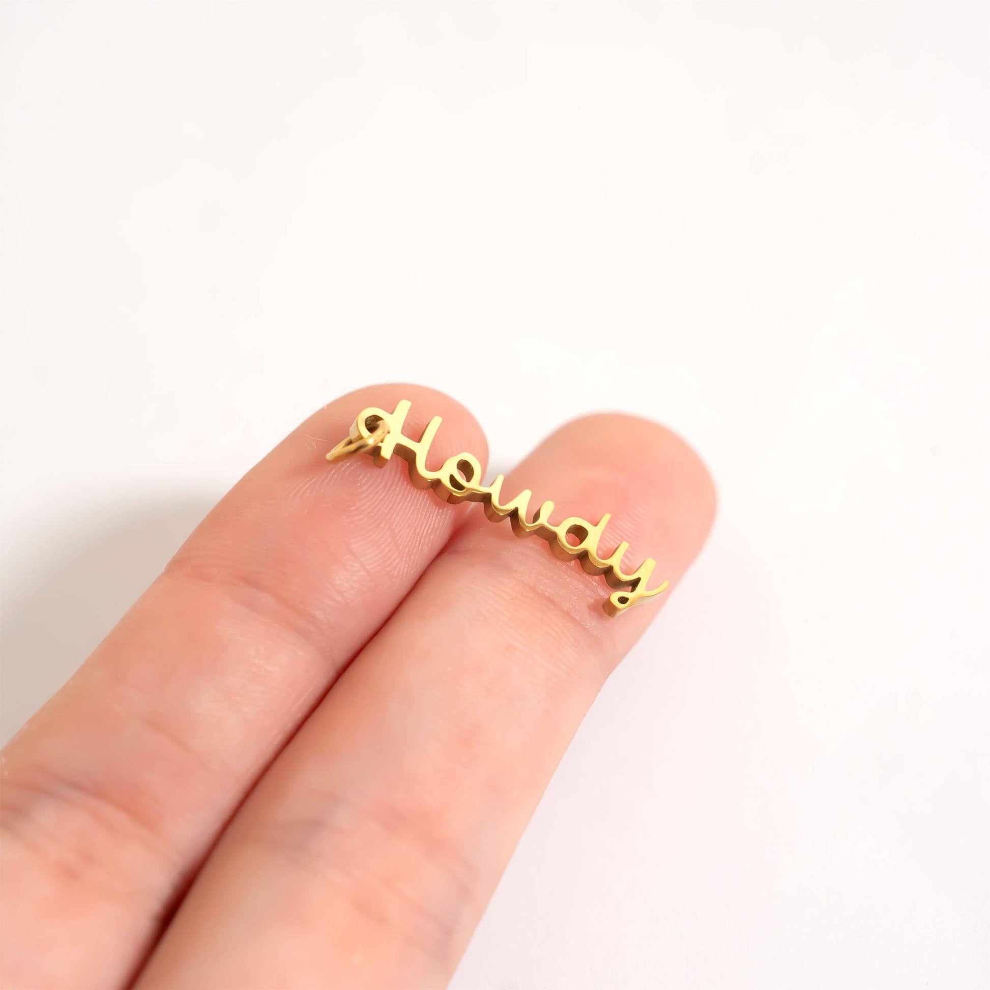18K Gold PVD Stainless Steel Howdy Charm - Nifty Decor & More