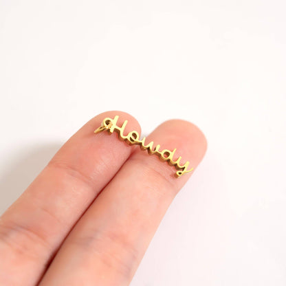 18K Gold PVD Stainless Steel Howdy Charm - Nifty Decor & More