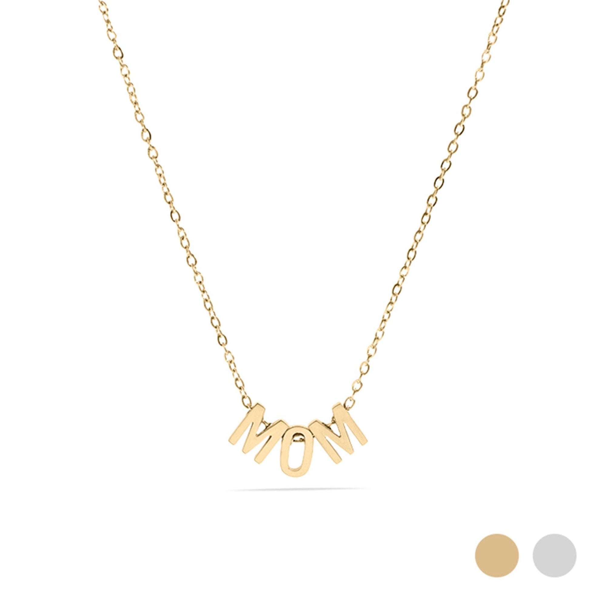 18K Gold PVD Stainless Steel Mom Necklace Gold