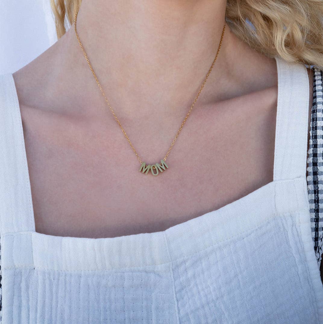 18K Gold PVD Stainless Steel Mom Necklace - Nifty Decor & More