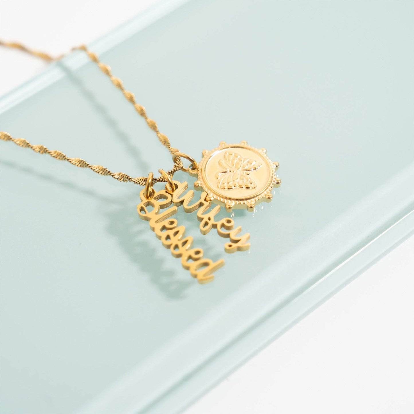18K Gold PVD Stainless Steel "Wifey" Charm - Nifty Decor & More