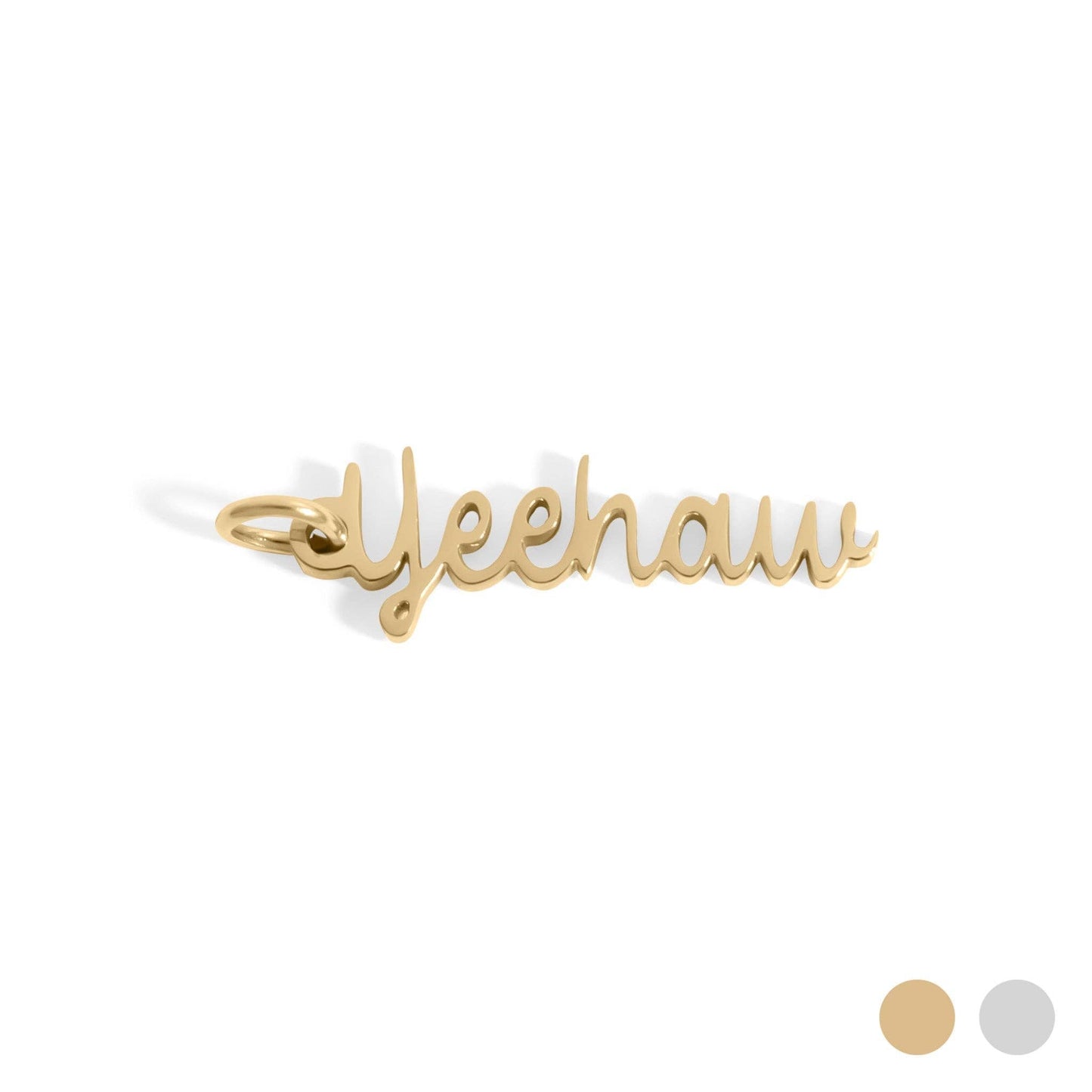 18K Gold PVD Stainless Steel Yeehaw Charm - Nifty Decor & More