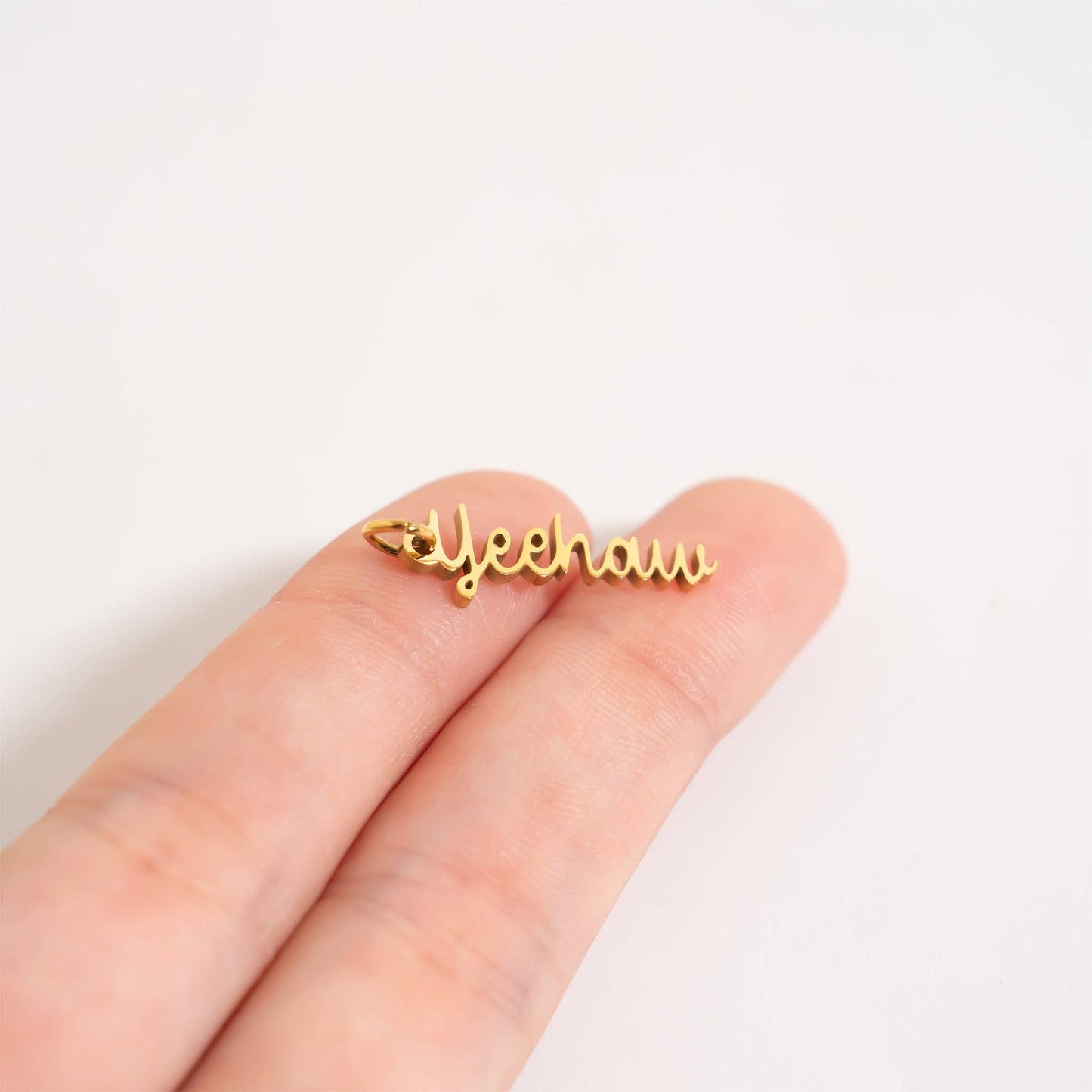 18K Gold PVD Stainless Steel Yeehaw Charm - Nifty Decor & More