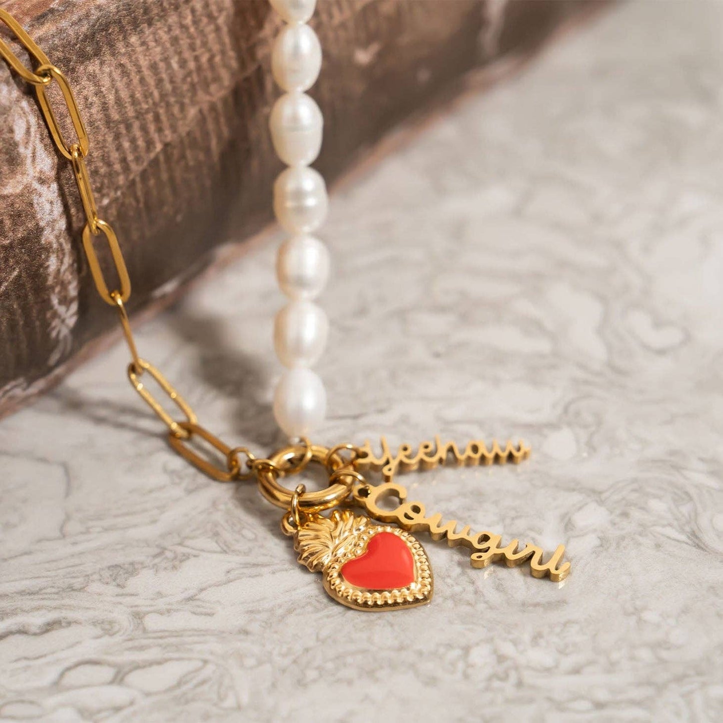 18K Gold PVD Stainless Steel Yeehaw Charm