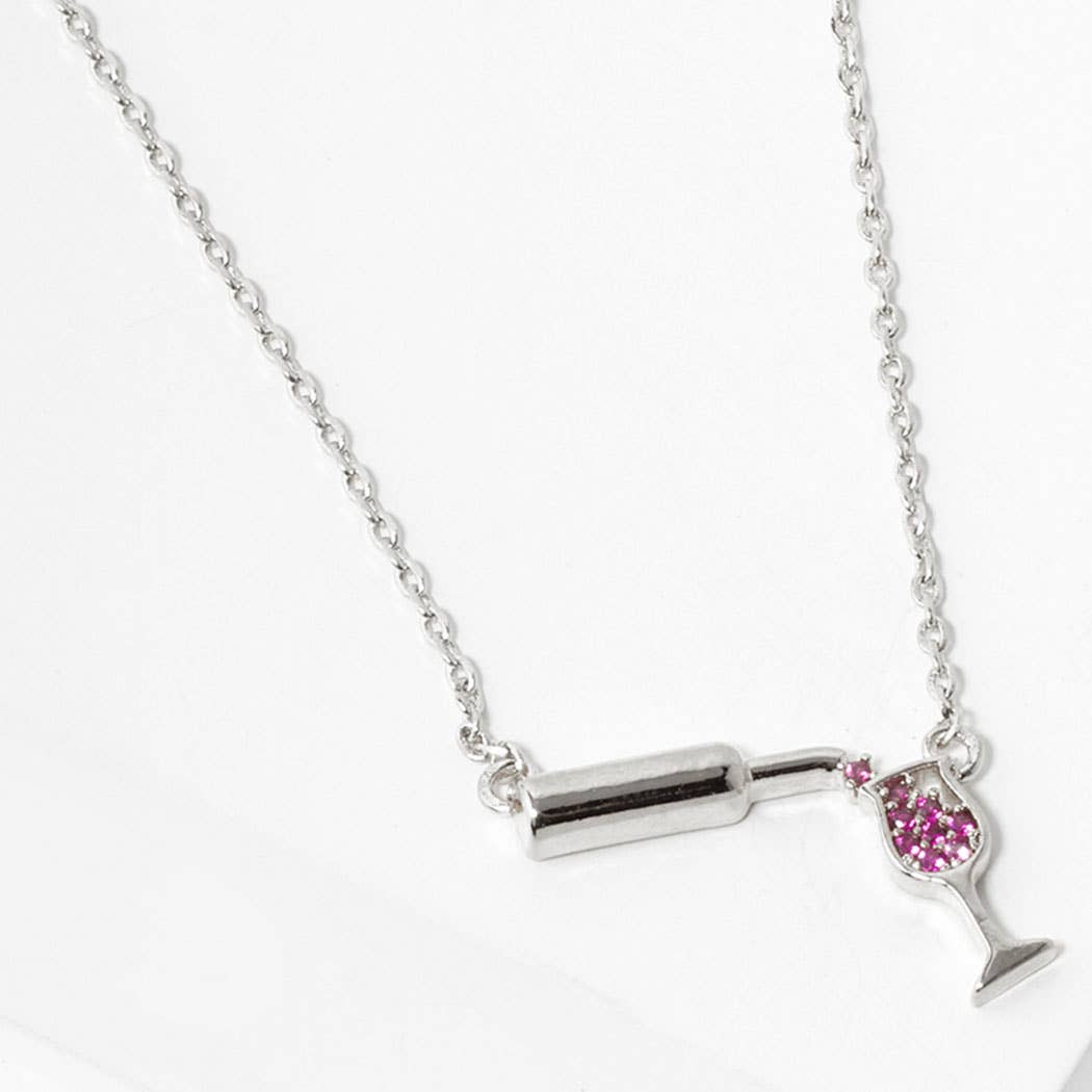 18K Gold White Gold Dipped Vineyard Necklace ONE SIZE WHITE GOLD