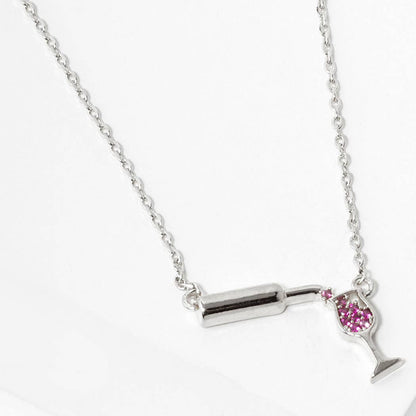 18K Gold White Gold Dipped Vineyard Necklace WHITE GOLD