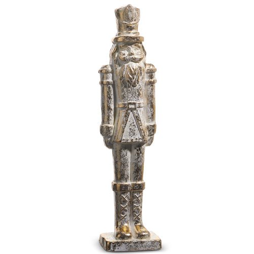 19" Whitewash Gold Nutcracker
