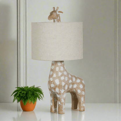 19.5" Giraffe Lamp - Adorable Kids Room Décor, Stylish Table Lamp with Shade, Unique Gift for Baby Shower & Nursery - Nifty Decor & More