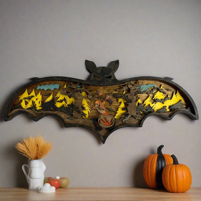 Bat Spooky Scene 3D Halloween Decor   