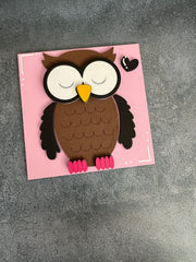 Mini Valentine Leaning Sandwich Board Tiles Interchangeable Add On Brown Owl  