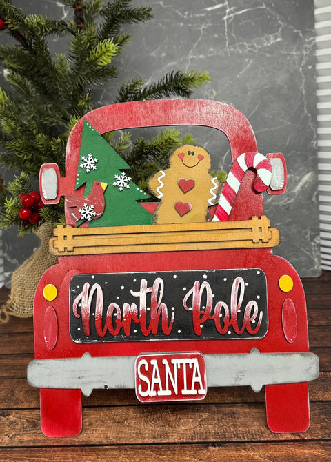 North Pole Christmas Add-on | Santa | Christmas Interchangeable | Farmhouse Truck | Farmhouse Breadboard | Porch Gnome Interchangeable Add On   