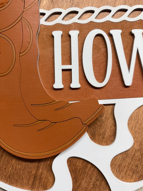 Howdy University Boots Door & Wall Decor - Stylish Western University Decor for School Spirit