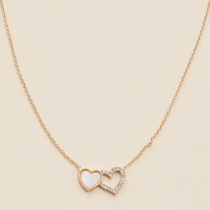 Double Heart Pendant Necklace
