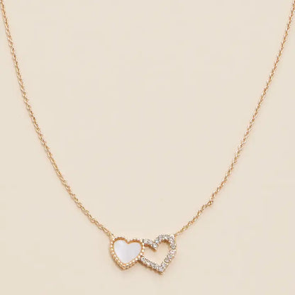 Double Heart Pendant Necklace