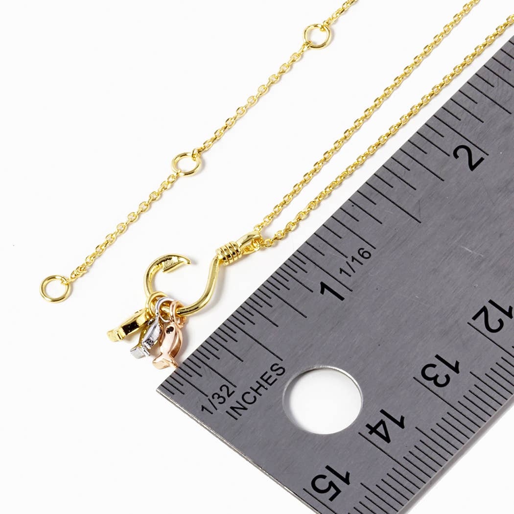 Fish Hook Fashion Necklace, Chic Gold-Dipped Girly Accessory, Everyday Wear, Gift for Her