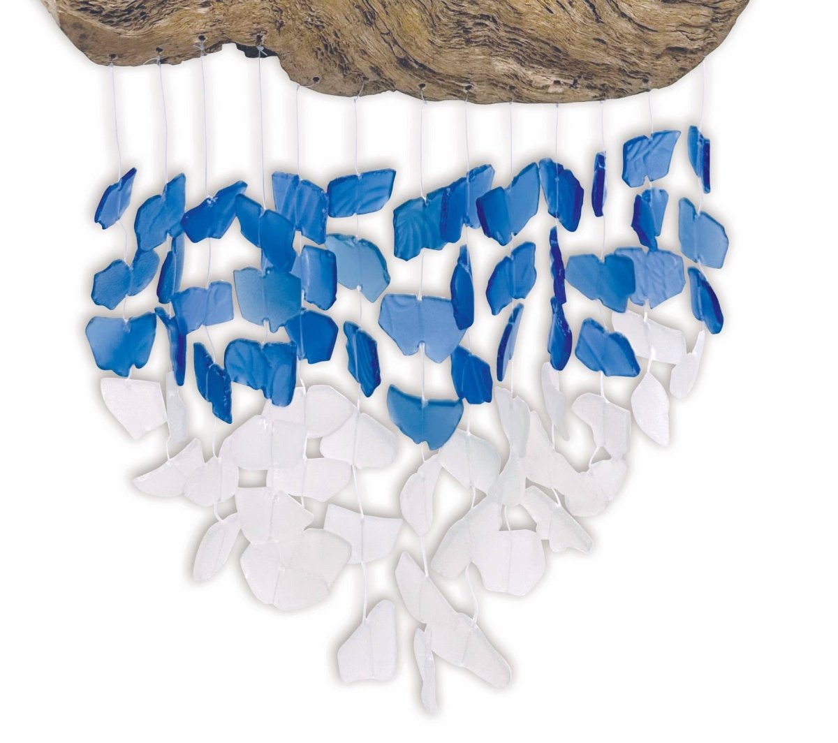 20" Bali Driftwood Boat Glass Wind Chime - Nifty Decor & More