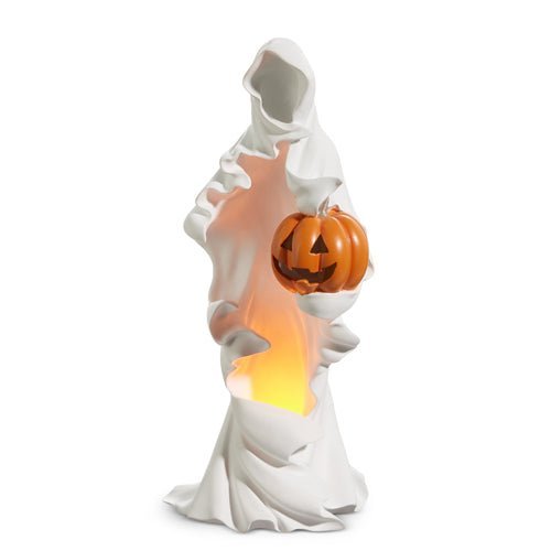 20" Faceless Ghost LED Decor – Elegant White Halloween Accent by RAZ Imports - Nifty Decor & More
