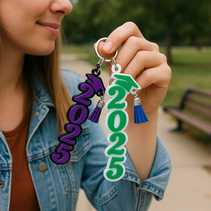 2025 Graduation Acrylic Keychain, Rearview Mirror Charm for Graduate, Gift for High School & College