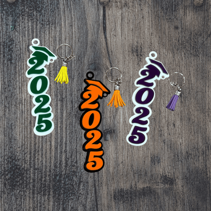 2025 Graduation Acrylic Keychain, Rearview Mirror Charm for Graduate, Gift for High School & College