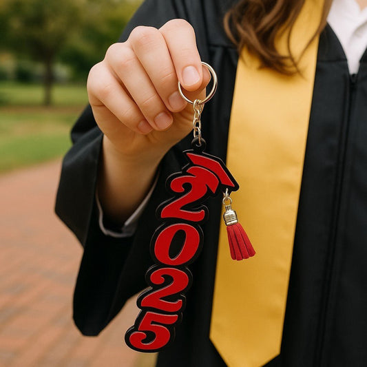 2025 Graduation Acrylic Keychain, Rearview Mirror Charm for Graduate, Gift for High School & College