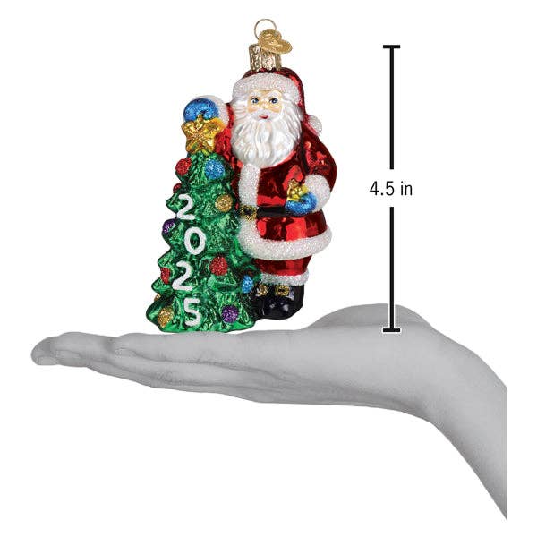 2025 Santa With Tree Ornament - Nifty Decor & More