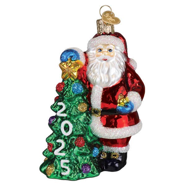 2025 Santa With Tree Ornament - Nifty Decor & More