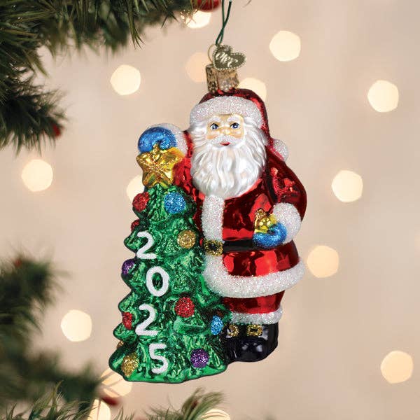 2025 Santa With Tree Ornament - Nifty Decor & More