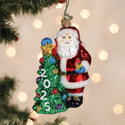 2025 Santa With Tree Ornament - Nifty Decor & More