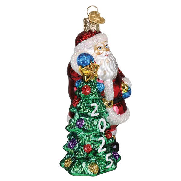 2025 Santa With Tree Ornament - Nifty Decor & More