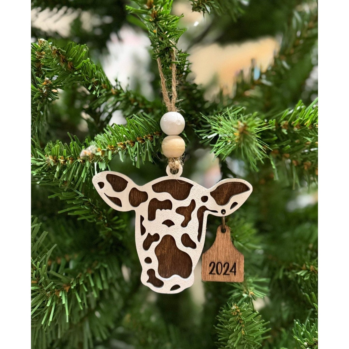 2026 Merry Christmas Cow Ornament - Nifty Decor & More